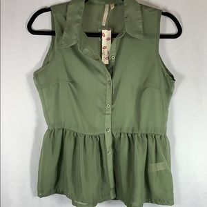 Last Kiss Sheer Peplum Top